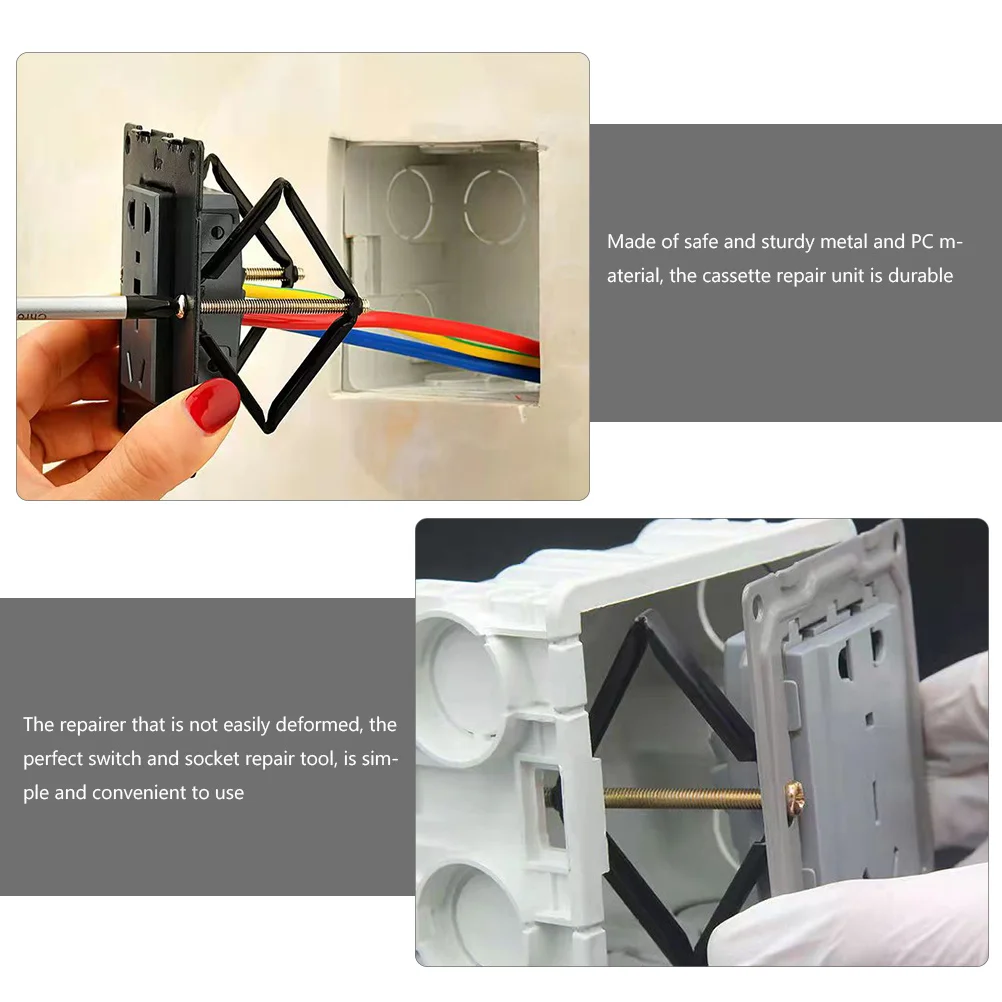 

10Pcs Wall Socket Repairer Sturdy Metal Pc Material Cassette Support Rod for 86 Type Electrical Box Fixing Repair Tool Kit