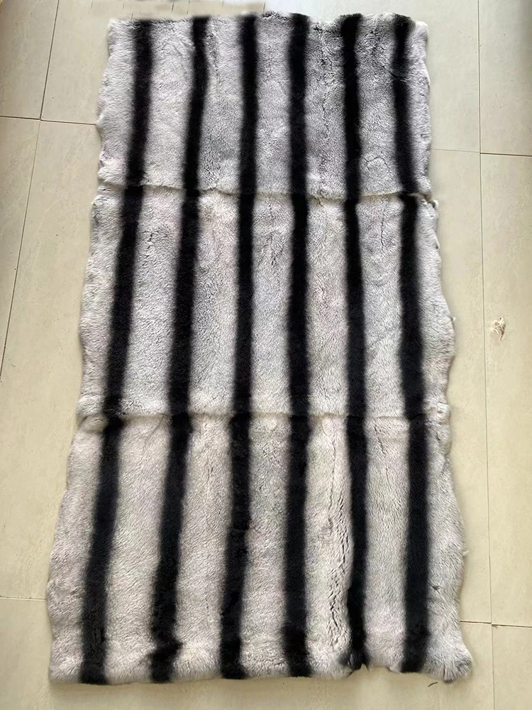 

Premium Chinchilla Rex Rabbit Blanket Real Rex Rabbit Fur Rug Luxury Fur Carpet Bedcover Rabbit Fur Blanket Floor Mat Christmas