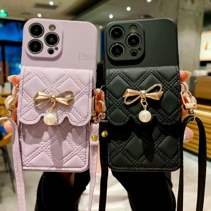 Custodia con slot per schede a portafoglio con cinturino per Motorola Moto Edge 50 Fusion 40 30 G84 G54 G34 G24 G14 G04 Custodia con tracolla in pelle con cordino