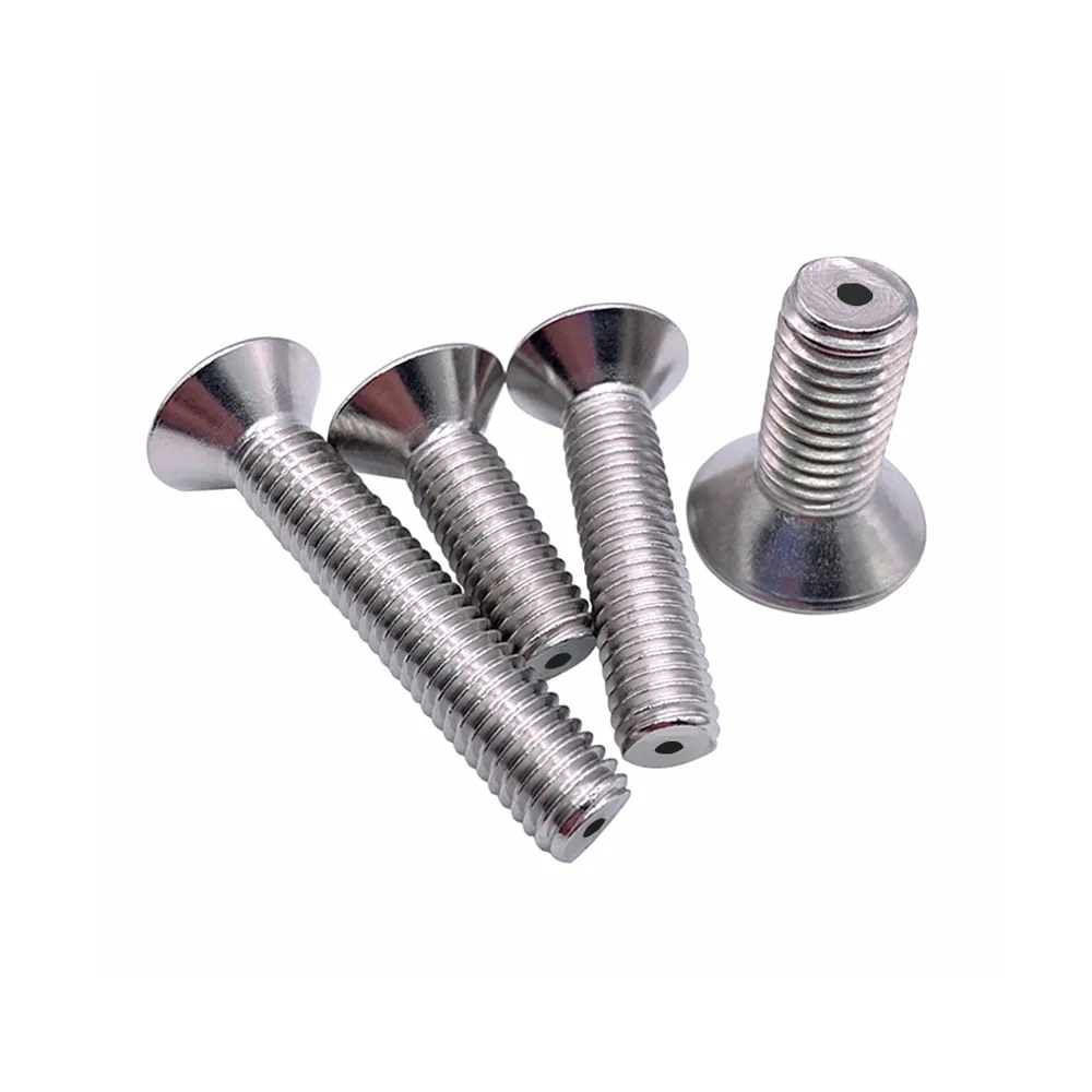2pcs M3 M4 M5 M6 304 Stainless Steel Hollow Hole Through Air-out Pass Allen Hexagon Hex Socket Flat Countersunk Head Screw Bolt