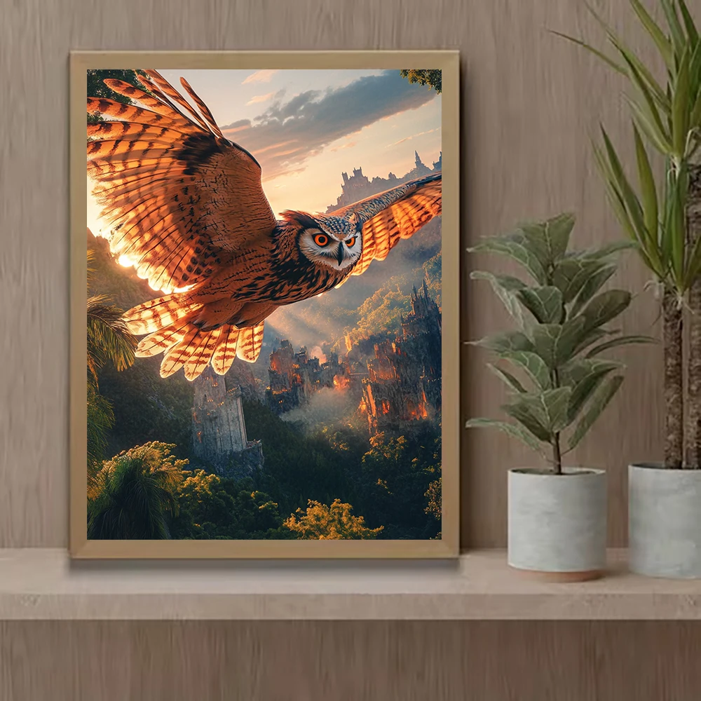 2D flat Handmade Diamond Artwork, Modern Home Soft Furnishing, Exclusive Holiday Present, Fine Gift for Neighbors, Relatives and Daily Gift Exchange Scenarios