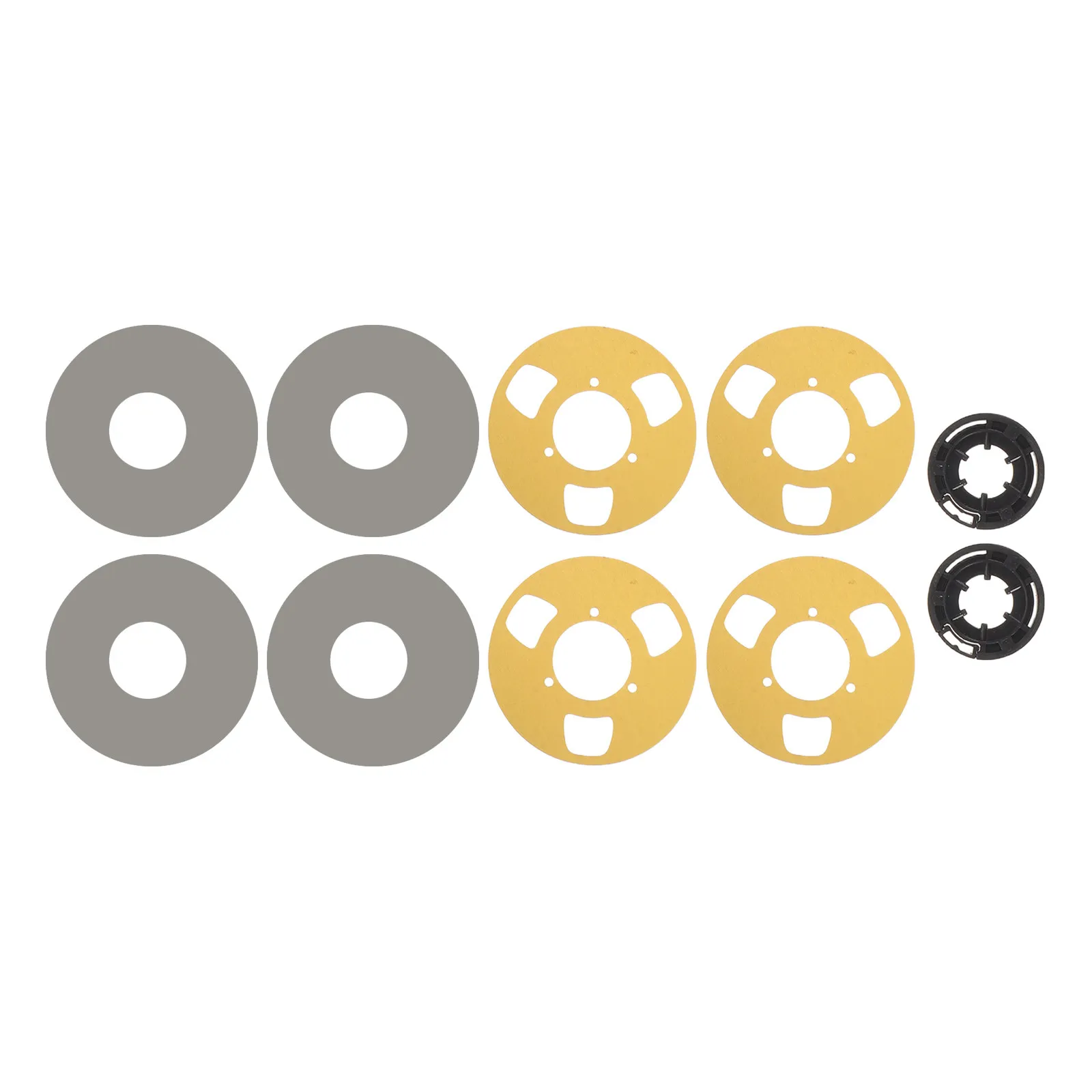 1Set Tape Cassette Reel Repair Discs Blank Golden Metal Anti Slip Diaphragm Film Plastic Positioning Gear Clips Vintage Audio