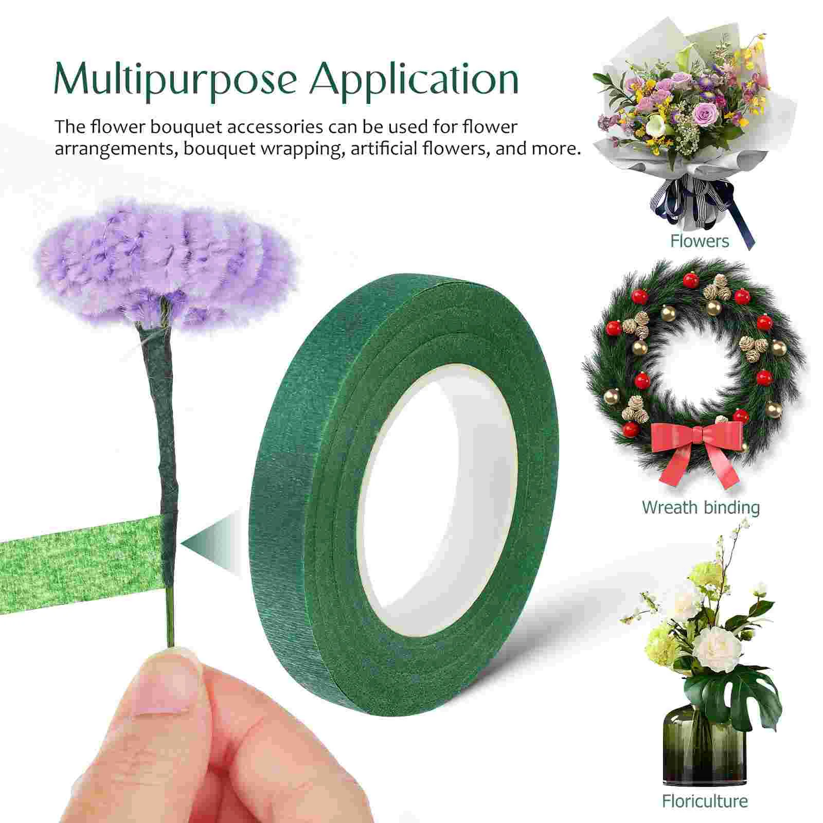 150 Pcs Bouquet Stems Flower Tape For Bouquets Florist Wire Floral And Adhesive Iron Artificial Flowers