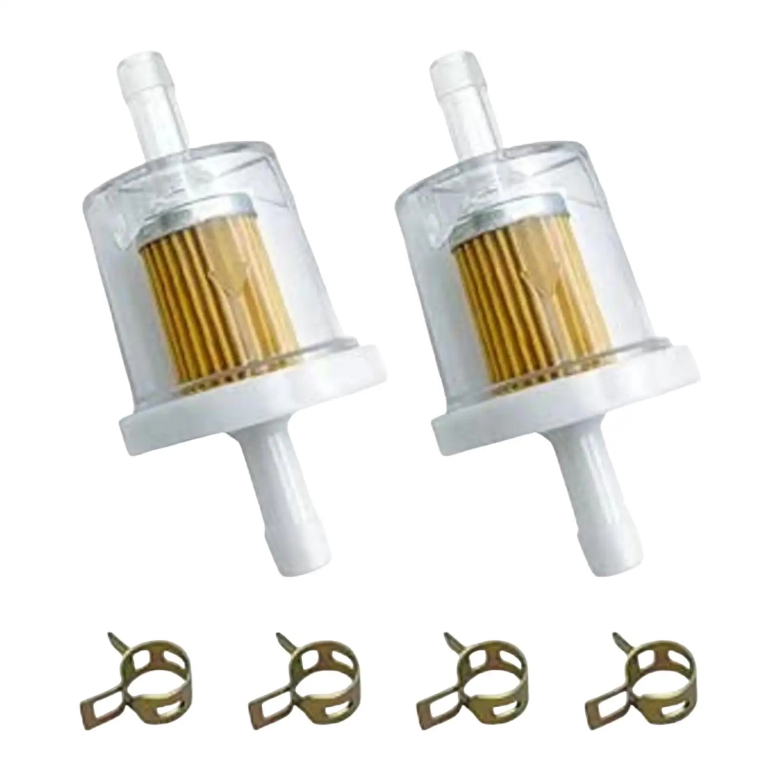 2x Gas Inline Filter Clear Parts Transparent Oil Cup Premium Stable Performance Repair Part Easy to Install Professional
