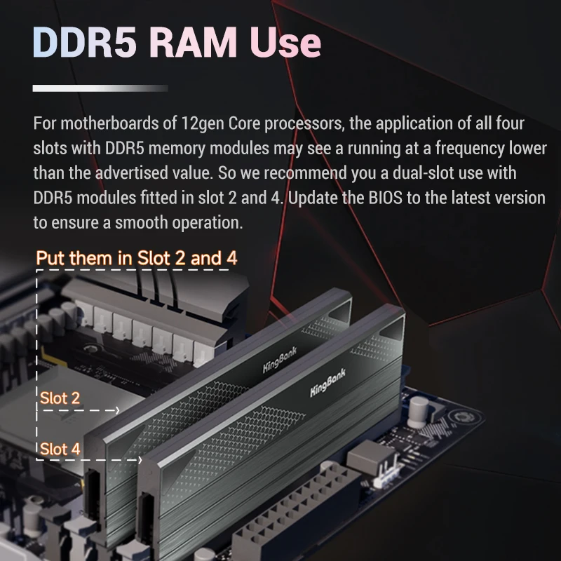 KingBank 고성능 데스크탑 메모리 288 핀, DDR5 RAM, 하이닉스 칩, 32GB, 16GB, 24GB, 48GB, 6000 6800, 7200 MHz, 1.4V DIMM