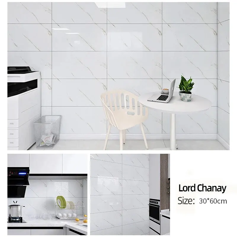 15pcs Self Adhesive Imitation Marble Wall Sticker for Bathroom, Kitchen, Waterproof and Oil Resistant Living Room Decoration