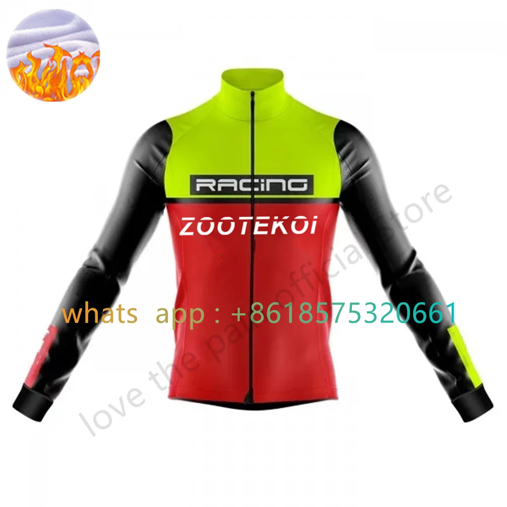 Zootekoi New Winter Thermal Fleece Long Sleeve Cycling Jersey Chaqueta Ciclismo Men Bike Clothing Jacket Mtb Bicycle Warm Coat