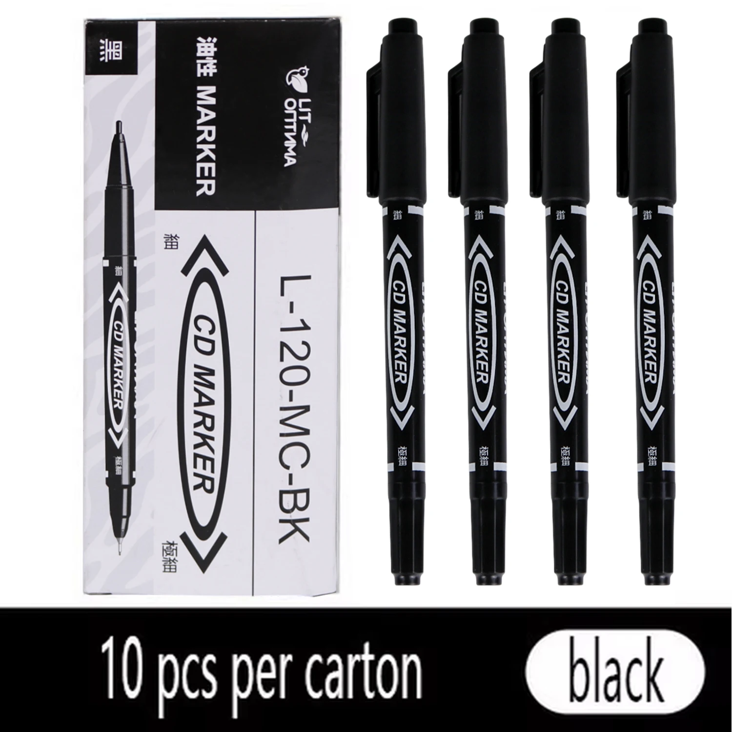 10pcs Dual-Tip Black Tattoo Skin Marker Piercing Art Marking Pen Tattoo Supply For Permanent Makeup Life Office Supplies