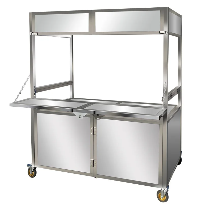 Commercial Portable Collapsible Foldable Beverage Food Street Serving Vending Stall truck with Wheels