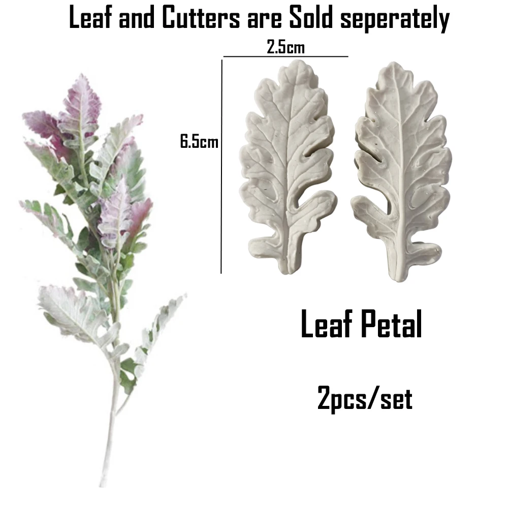 Silver Leaf Petal Veiner Silicone Mould Fondant Flowers Cake Decorating Chocolate Gumpaste Sugarcraft Clay Cold Porcelain M2894