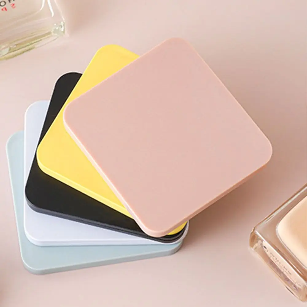Wear-Resistant Mini Hand-Held Mirror Square Portable Make-Up Mirror Compact Plastic Pocket Mirror Travel