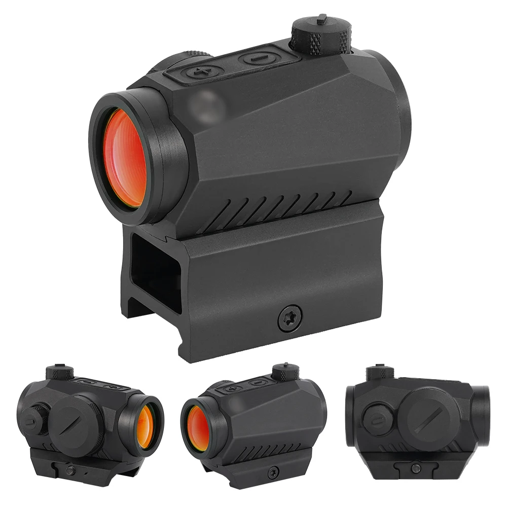 Red Dot Sight Motion Awake 2 MOA 1 x 20 mm Red Dot Optics Scope mit Riser-Halterung für Gewehrjagd-Zielfernrohre