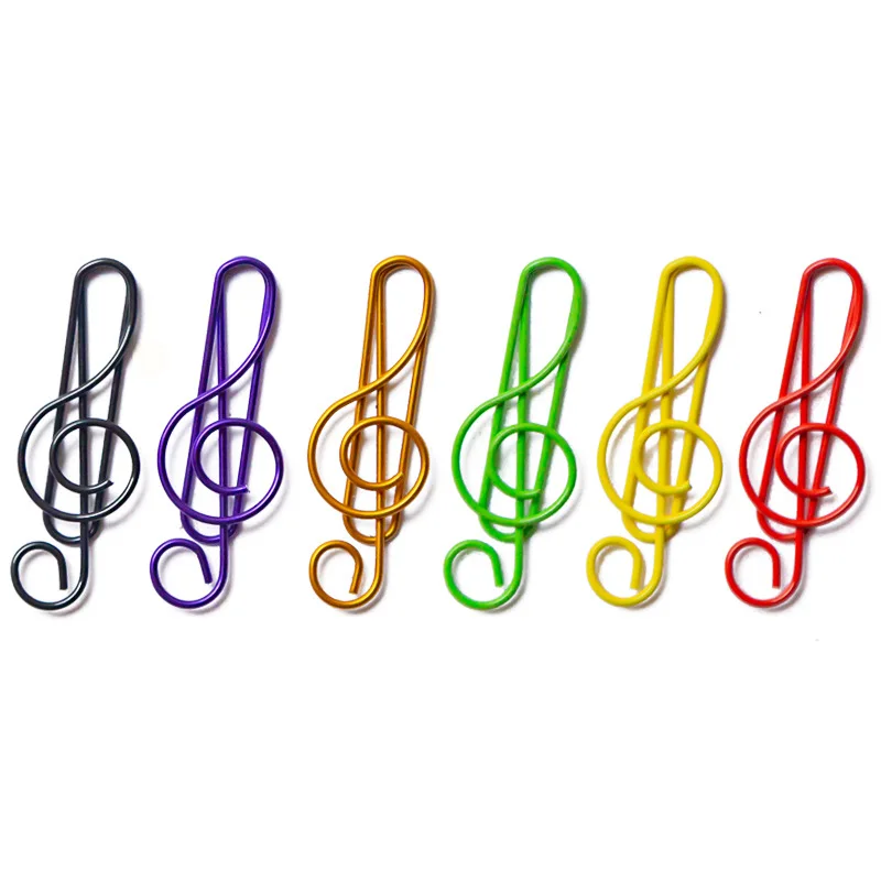 20/50/100PCS Music Paper Clip Metal Office Cute Binder Kawaii Stationery Clip Paper Clips Cute Decorative PaperClip Stationery