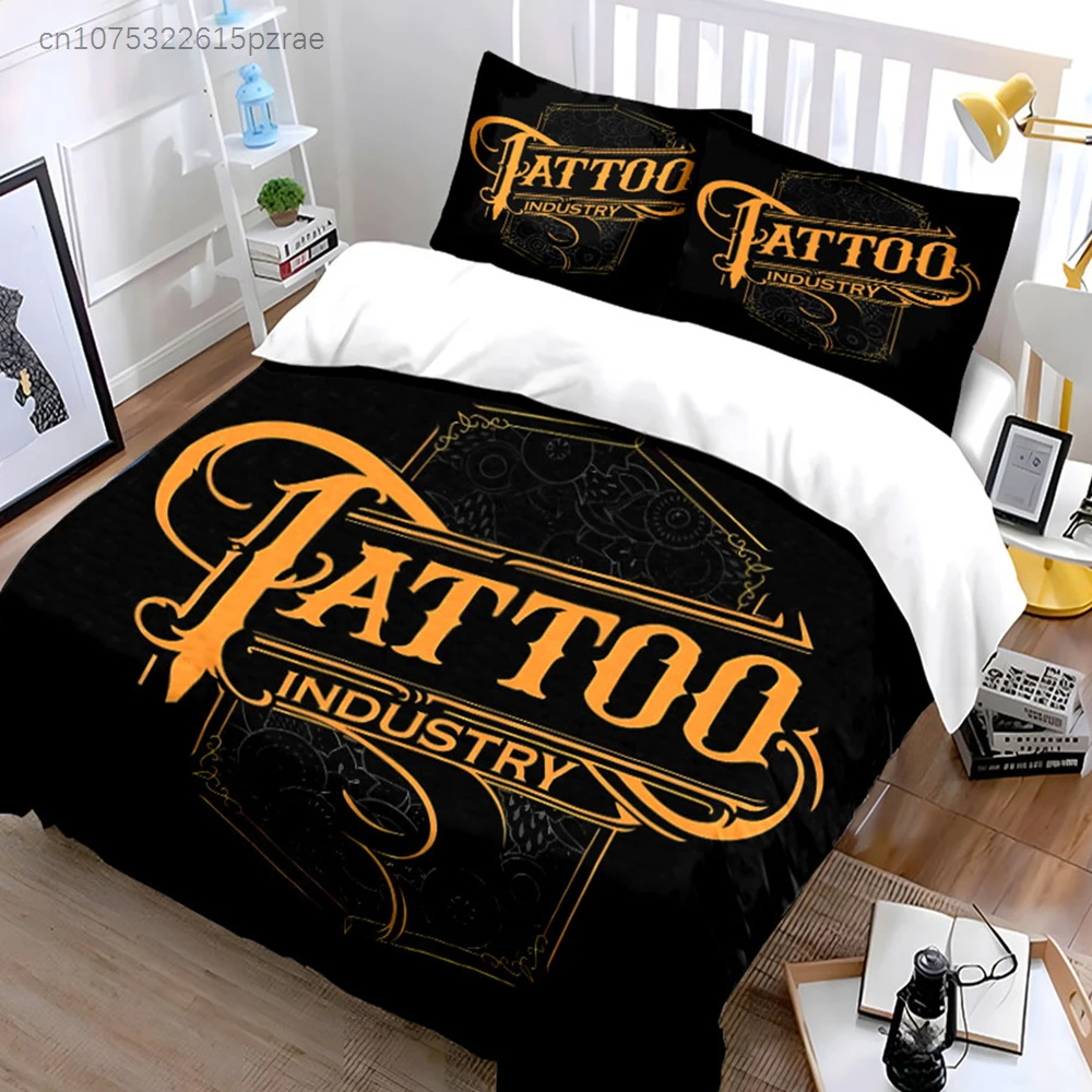 Tattoo Design Three-Piece Set Multiple Sizes kid's And adults' Bedroom Exquisite 3PC Bedding set, Gift