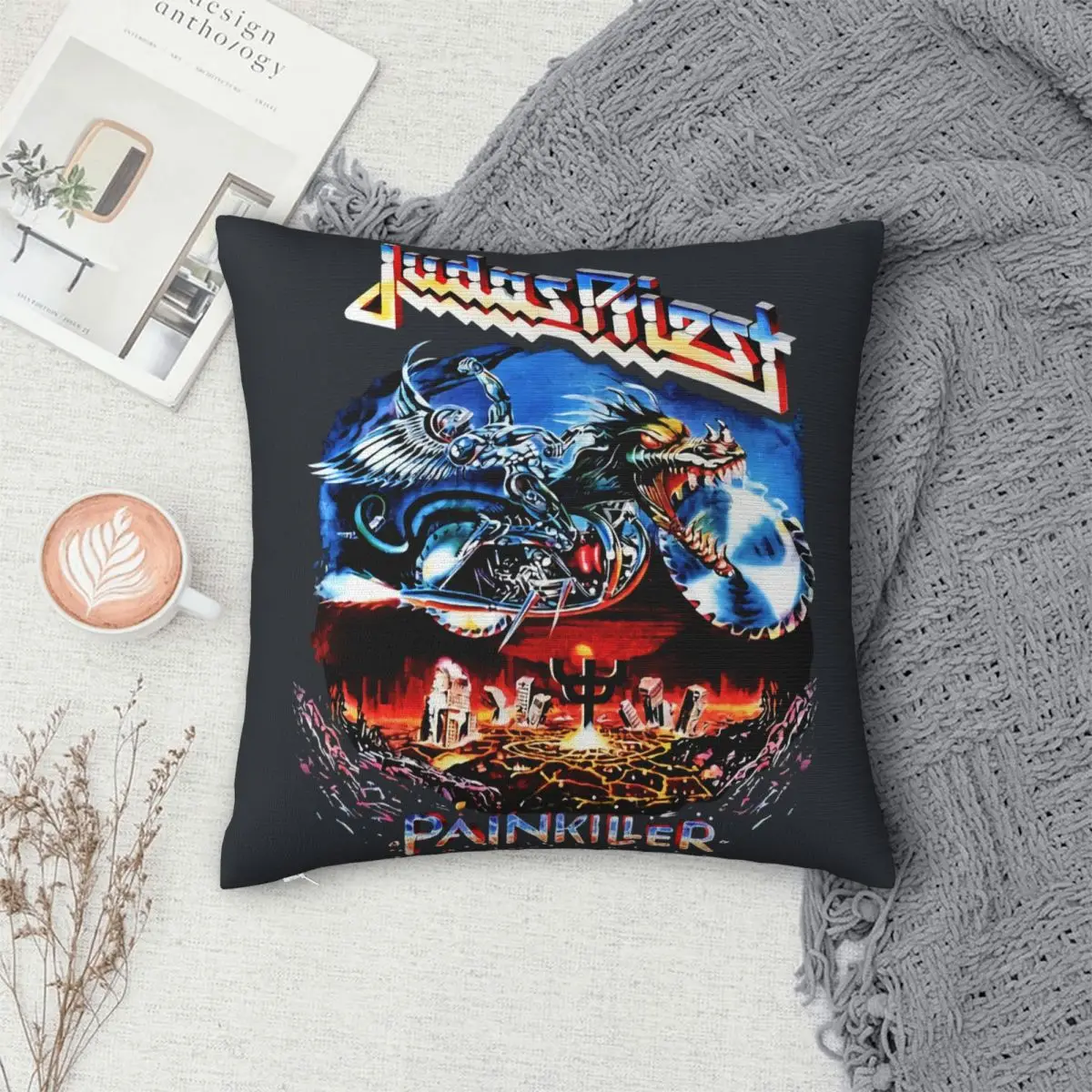 Hard Rock Punk Metal Band Pillow Case, Judas Priest, Bedroom Cushions, Vintage Sofa, Holiday, Home Party Decor