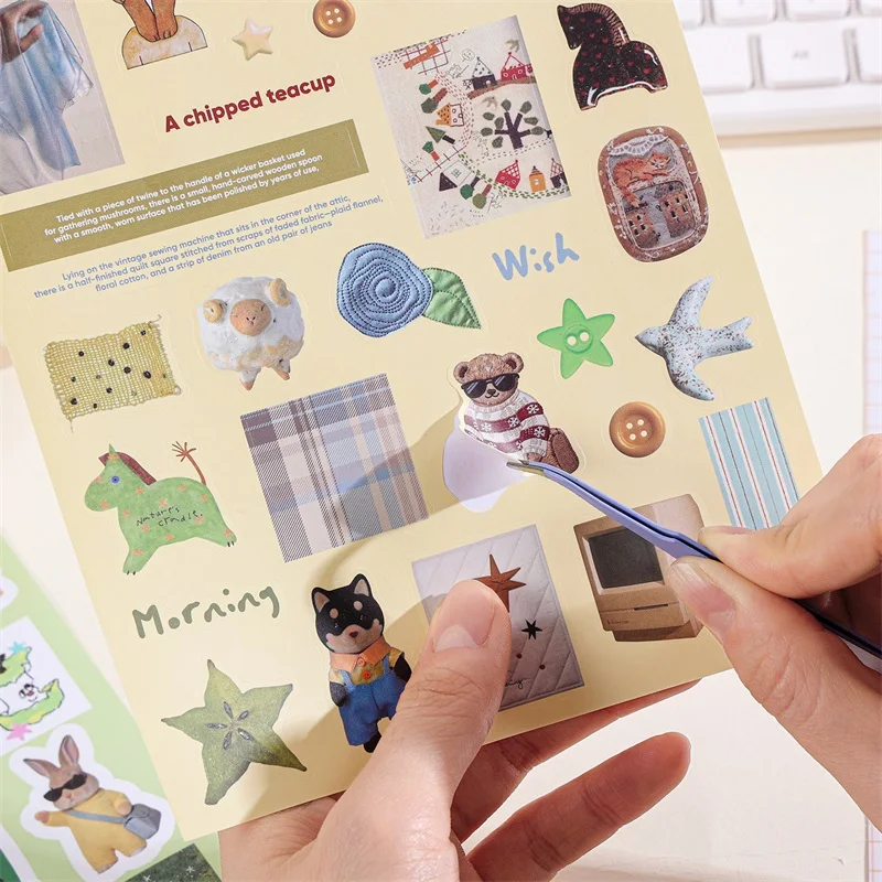 50 Sheets Retro Cartoon Sticker Book Paper Aesthetic Decals for Journaling Scrapbooking Laptop Water Bottle Planner Accessories image 5