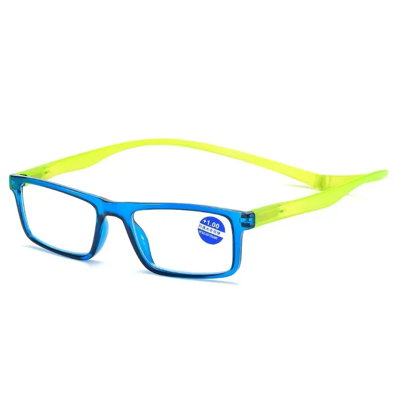 Hanging Neck Reading Glasses Men\'s Women Anti-Blue Light Portable Ultra-light Computer Spectacles Square-Frame
