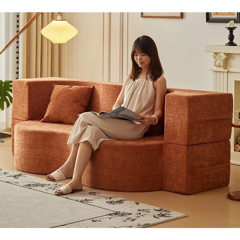 Living room sitting and lying sofa bed removable and washable vacuum compression sofa
