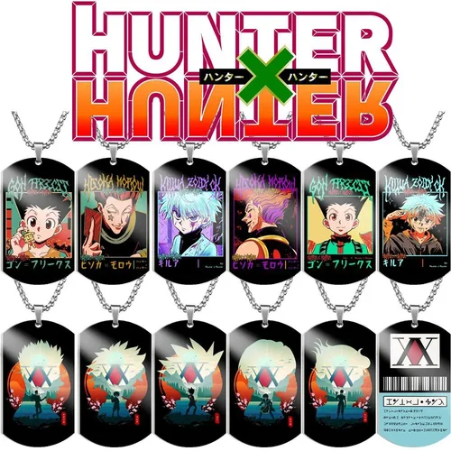 Anime HUNTER x HUNTER 목걸이 남성용 & 여성용 스테인레스 스틸 코스프레 헌터 라이센스 목걸이 팬들을위한 만화 보석 선물