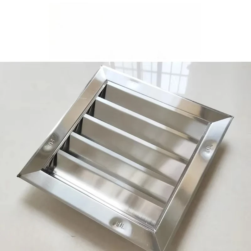 6/8/10/12inch 201 Stainless Steel Square Vent Grille Exterior Wall Exhaust Vent Exhaust Ventilation Window Ventilation Cover image 4