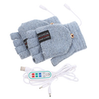 Heated Gloves Winter Mittens Thermal Knitting USB Rechargeable Electric Warm Fingerless Full Half Men Women Camping Hiking