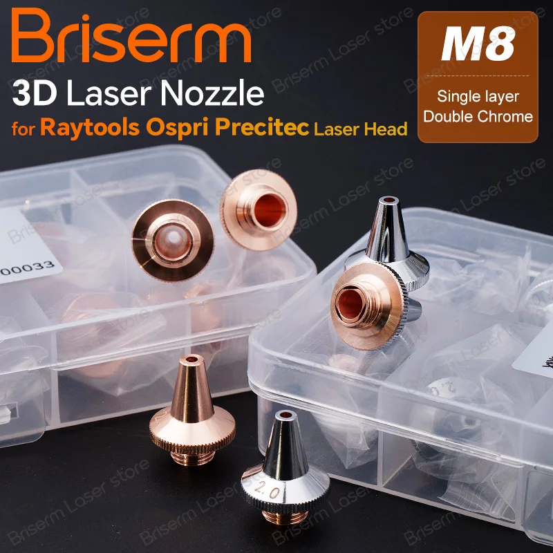 3D Laser Nozzle M8 Raytools 3D Laser Cutting Nozzle Single Double Chrome for Ospri Raytools 3D BT240S BM109