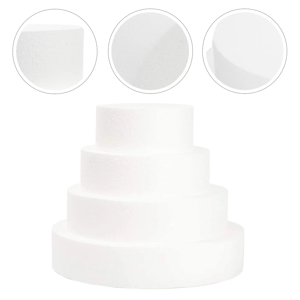 

4 Pcs Cake Embryo Model Glue Practicing Foams Compact Fake Mold Display Reusable Pin Models