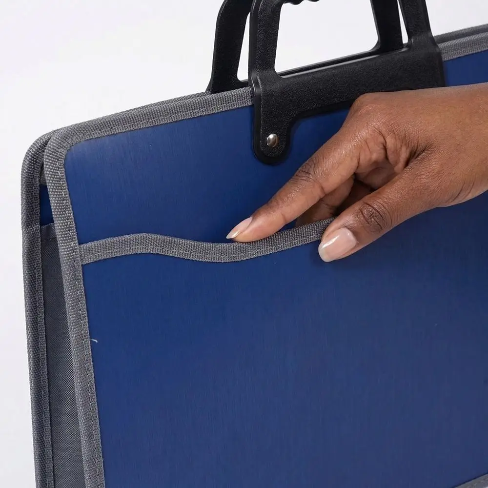 Oxford Cloth Portable File Bag Large Capacity Waterproof Office Briefcase Multi-Layer with Handle Business Tote Bag