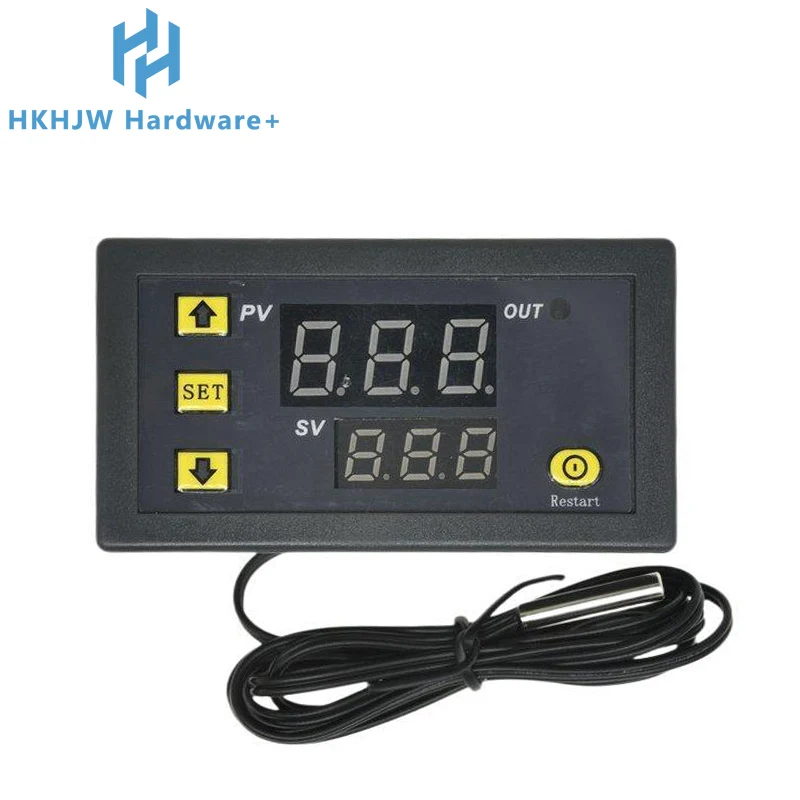 W3230 12V 24V AC110-220V Probe line 20A Digital Temperature Control LED Display Thermostat With Heat/Cooling Control Instrument