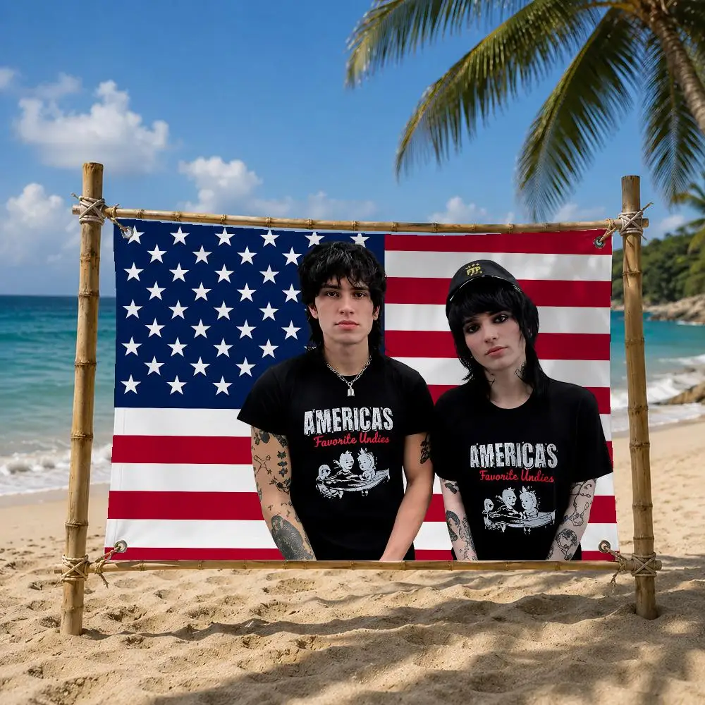Jake and Johnnie DuoStyle Flags Room Bedroom Home Outdoor Wall Hanging Concert Printed Background Decoration Art Banne