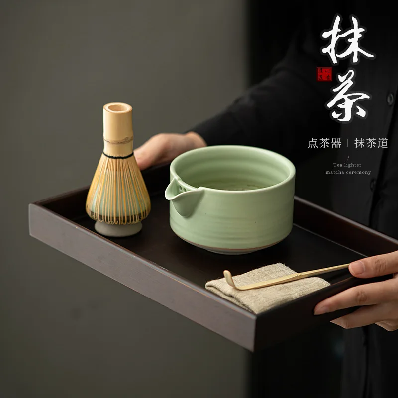 Japanese Matcha Tea Set 4 Piece Matcha Powder Kit Matcha Bowl Set Whisk AccessoriesHolder for Tea Lovers Tea-Making Tools