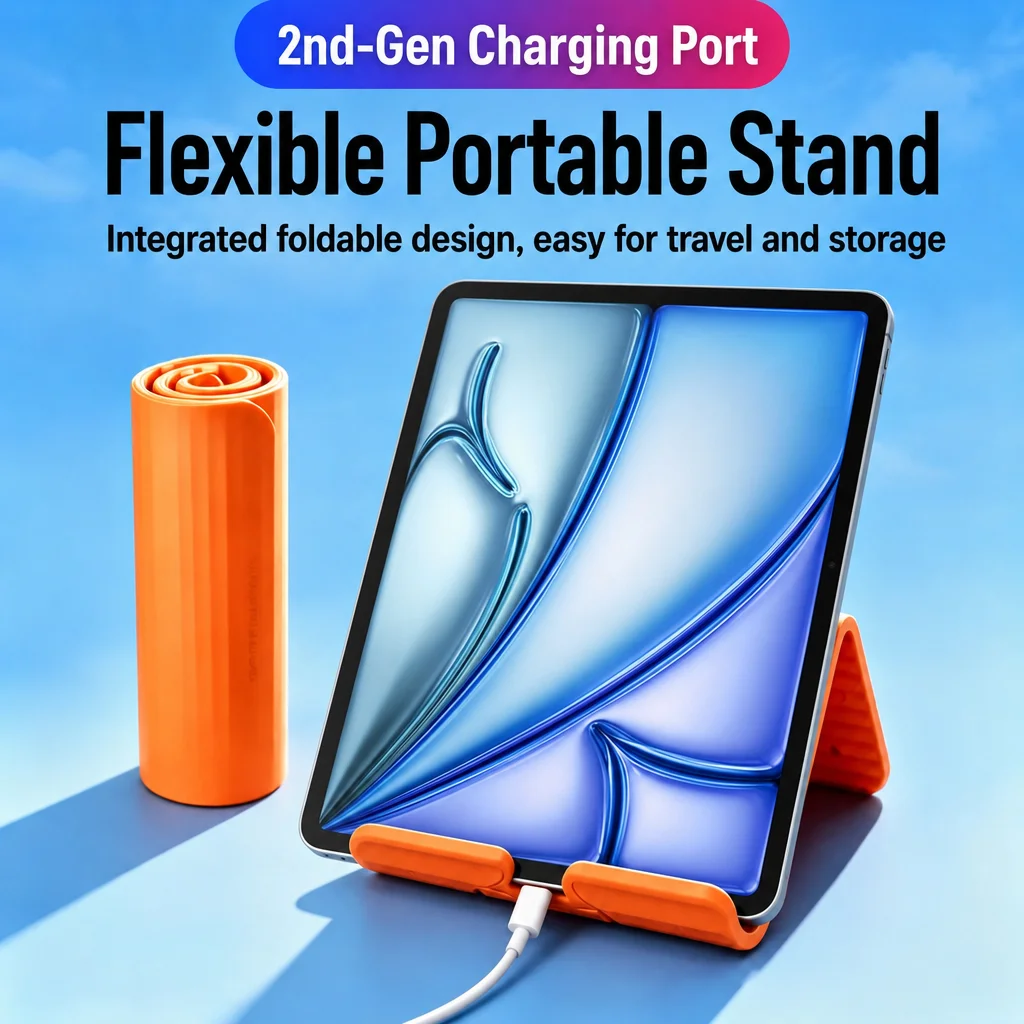 Flexible Foldable Silicone Phone Holder Portable Adjustable Multi-Angle Desktop Stand For iPhone iPad Laptop Tablet Home Office