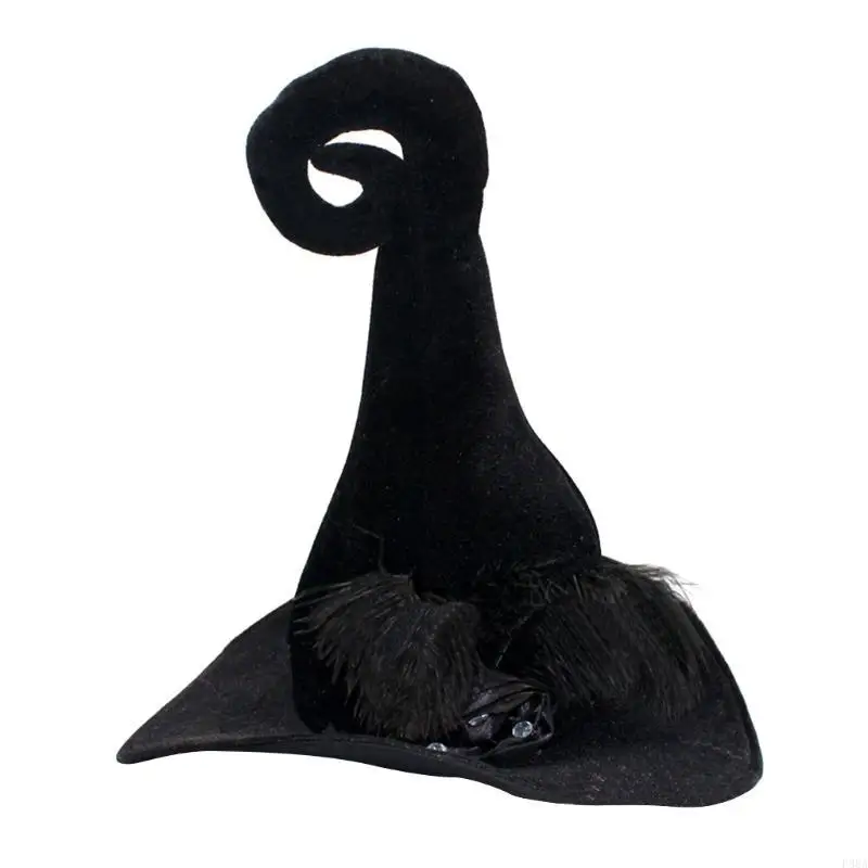 P88A Wide Brim Pointed Hat for Adult Women Men Fashion Party Costume Headgear Devil Cap Cosplay Props Decoration Accessories