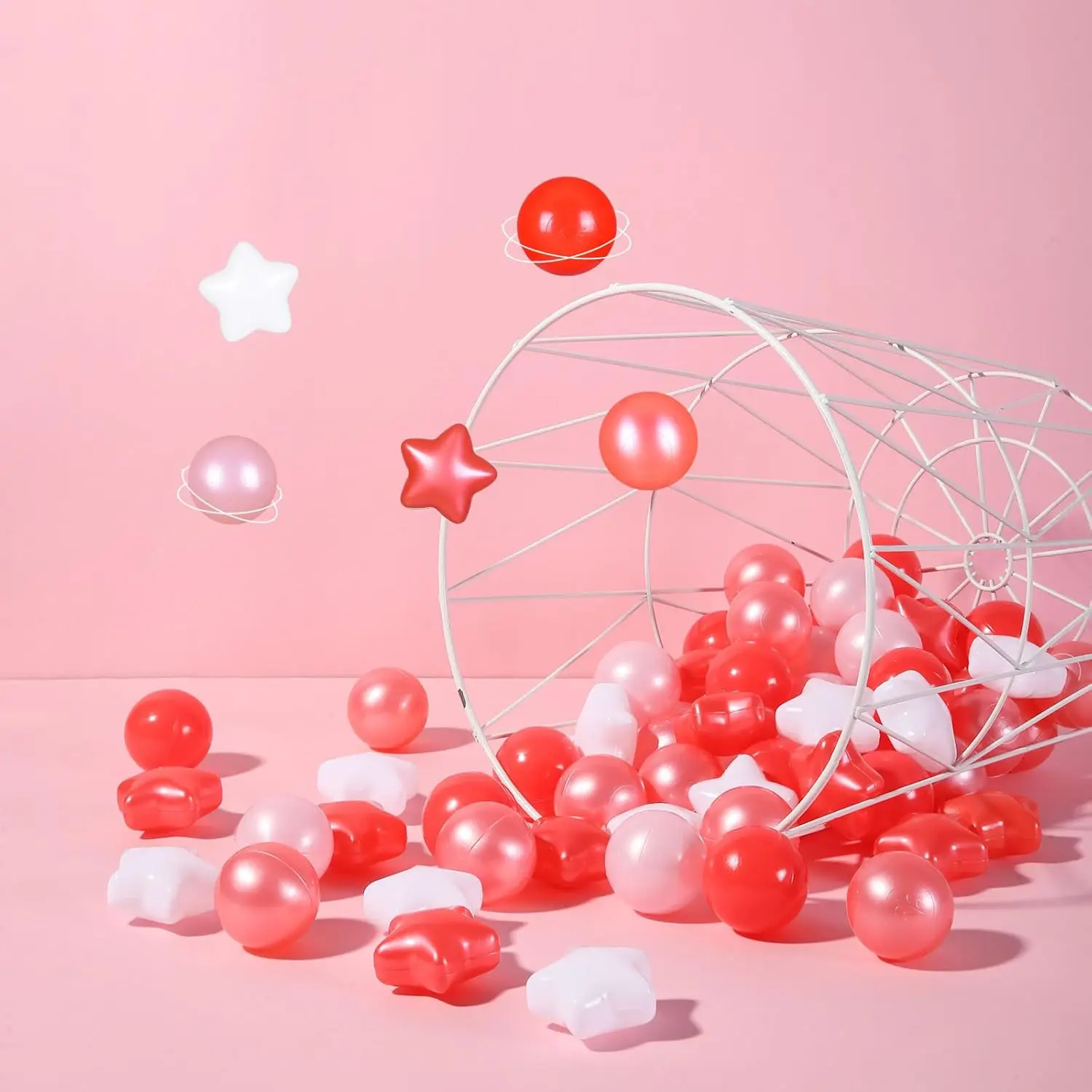 Star Ball Pit Balls for Toddlers- 200 Pieces Bulk Pack Crush Proof Plastic Toy Balls for Toddler Ball Pits, Ballpit Play Tent, B