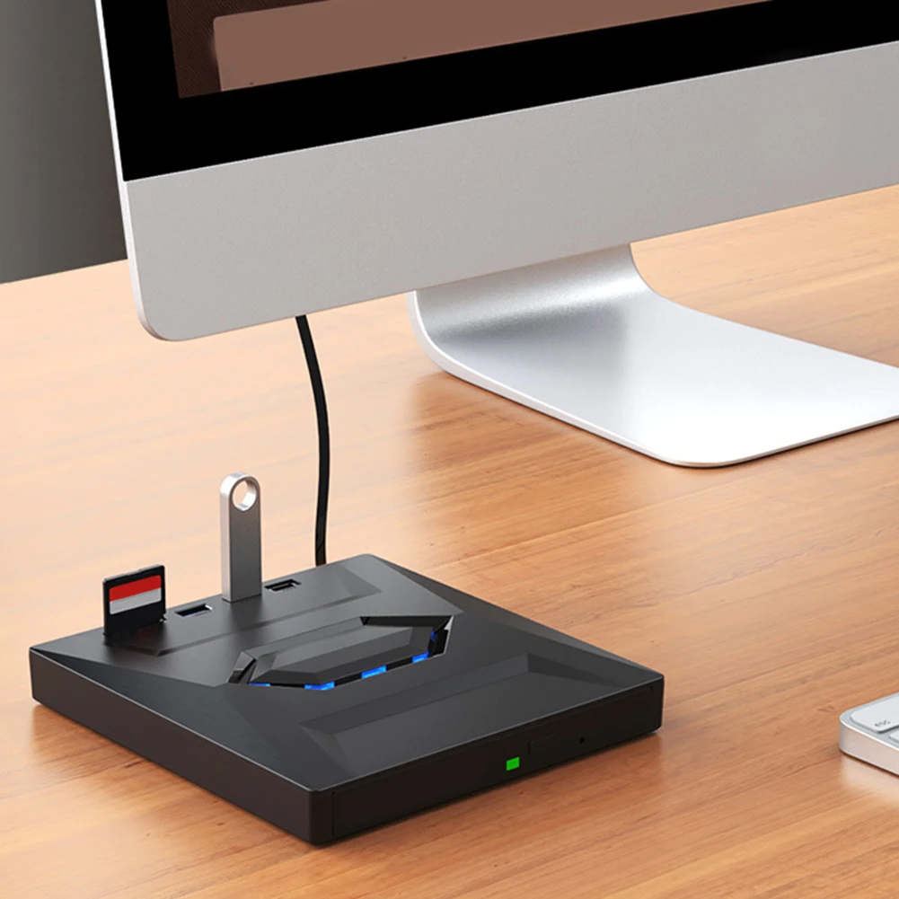 USB3.0 Disk Reader Rewriter Drive mit USB/Typ-C-Anschlüssen + SD/TF DVD RW CD Writer Drive für /Linux Windows XP/10/8/7 Laptop PC