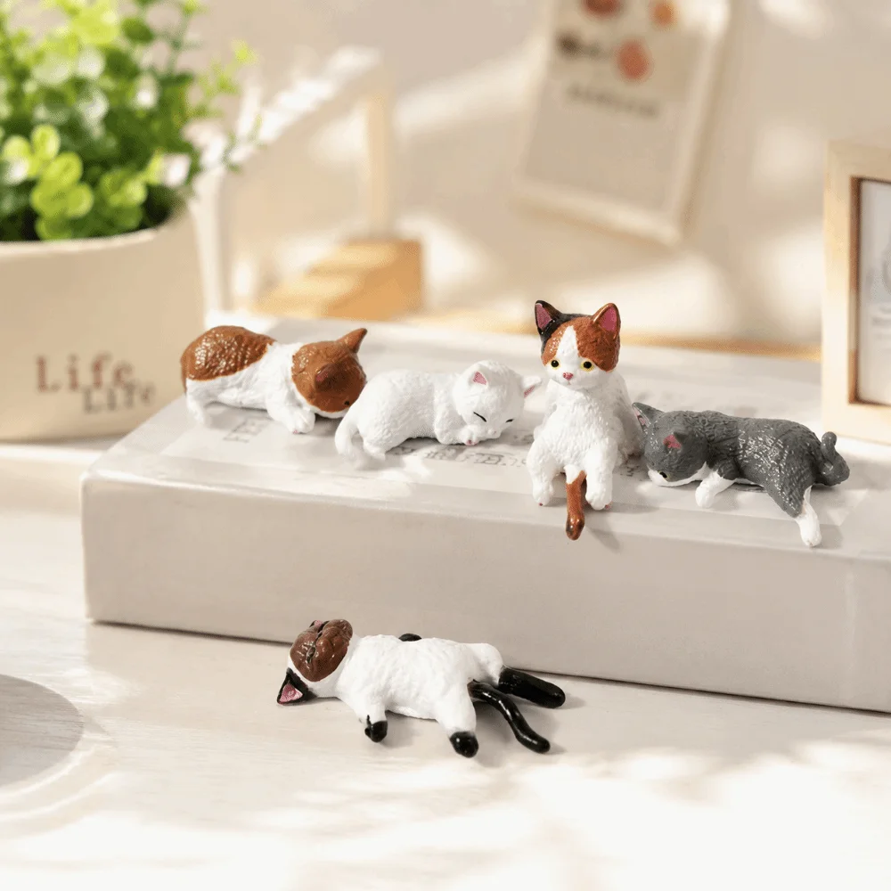 4/5pcs Gift Cute Kitten Decoration Mini Landscape Small Figurine Cat Ornament Funny Style Cat Edge Decoration Living Room