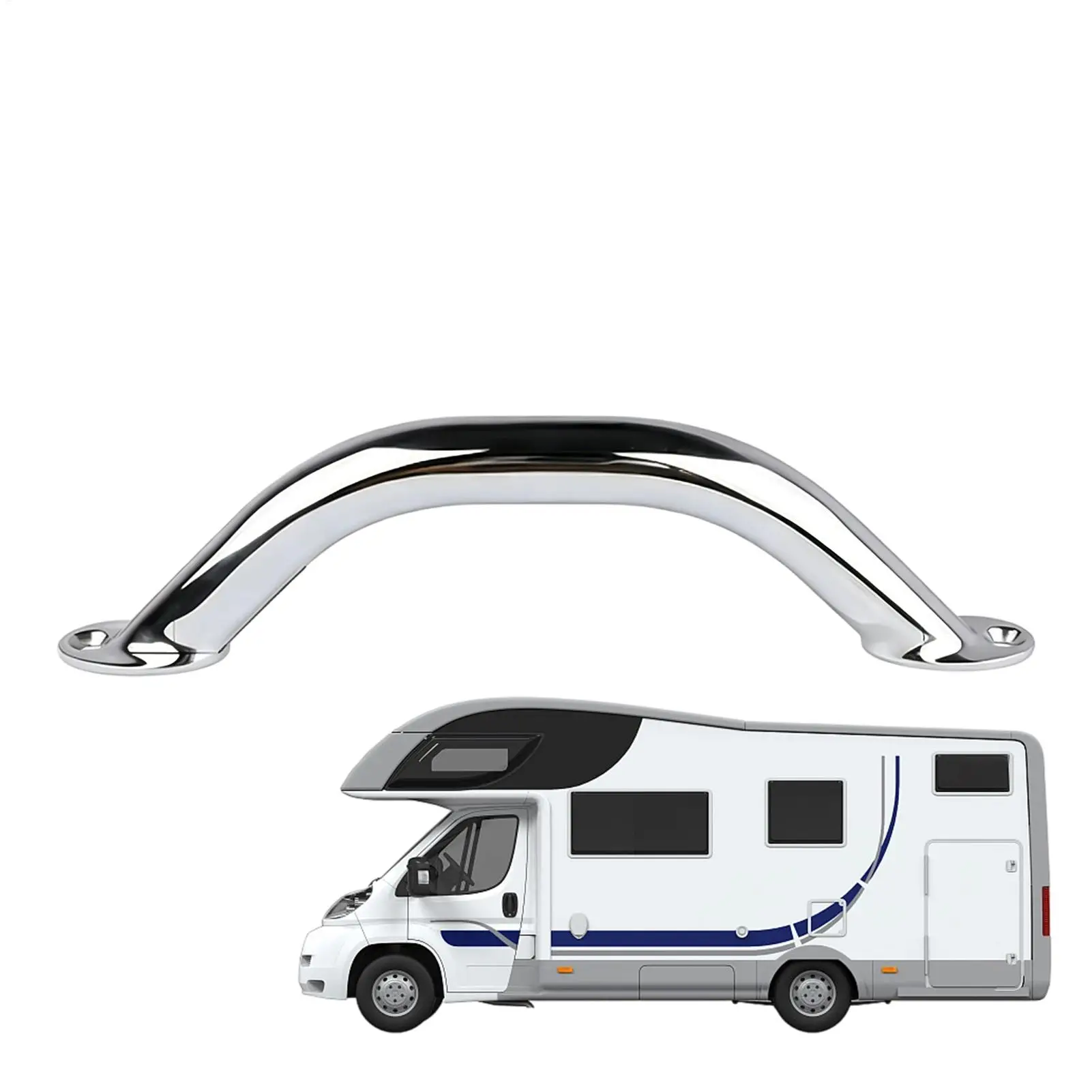 

RV Grab Handle Round Tube Stainless Steel Safe Handrail RV Door Grab Handle for Marine Yacht Dock Deck Door Boarding Step Ladder