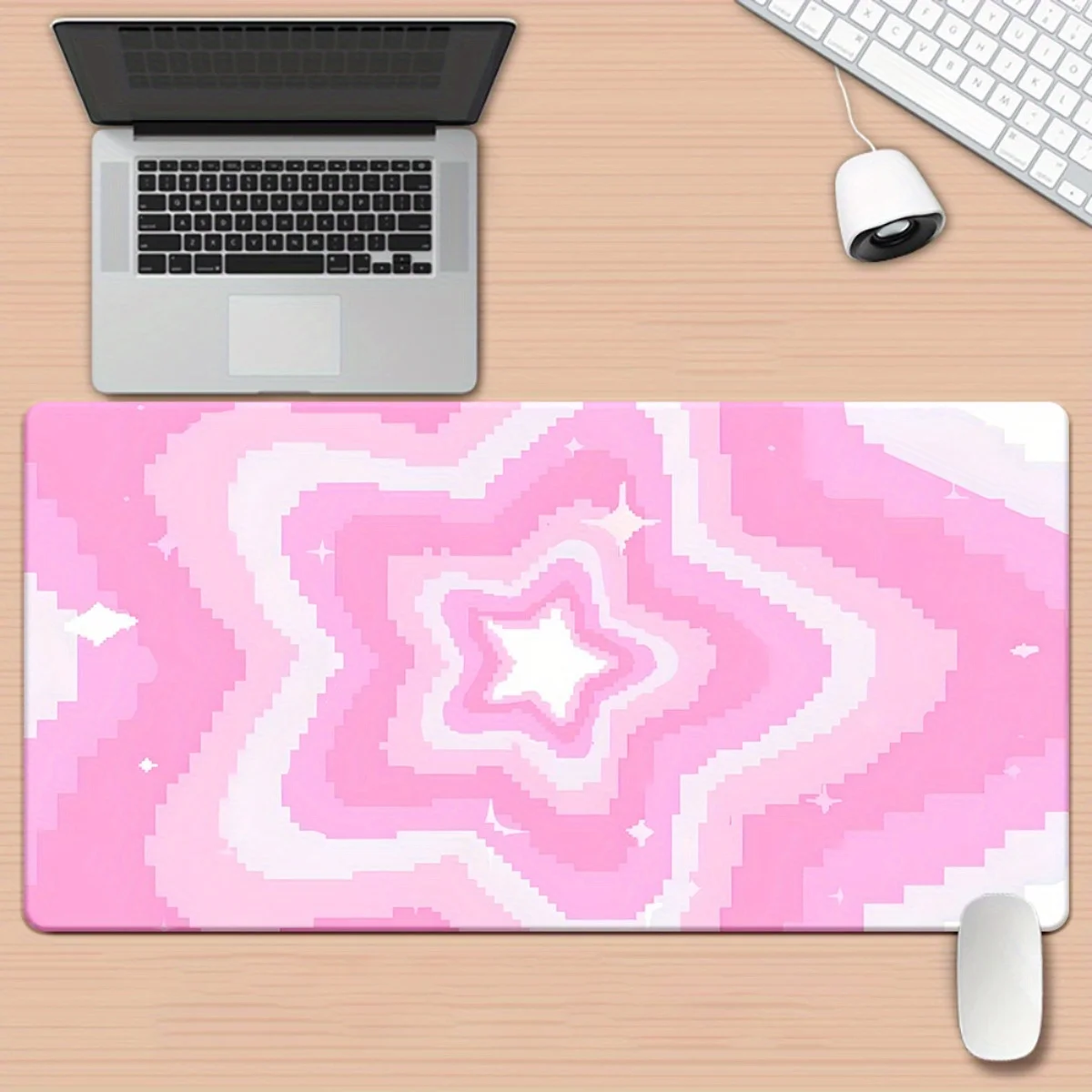 Star Pink Pattern HD Printed Pad Iron Art Multi Functional XXL Mousepad Keyboard Gaming Office Computer PC Gamer Desk Mat