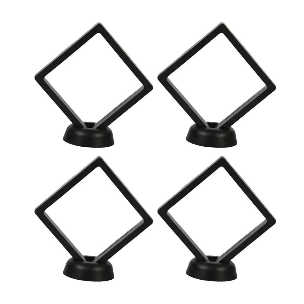 4x 3D Floating Frame with Stand, Thin Film Jewelry Storage Box