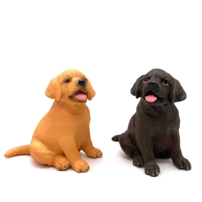 Simpatici giocattoli per cani in miniatura per bambini, con Golden Retriever solido e realistico, Labrador, Beagle e Basset Hound