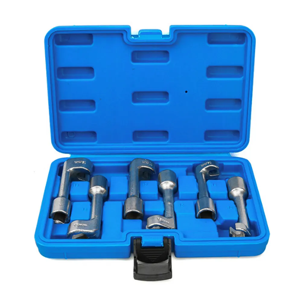 

1 Set Car Diesel Fuel Injection Pipe Socket Wrench L-shaped Open Hexagon Slotted Oxygen Sensor Wrench Auto Repair Tools