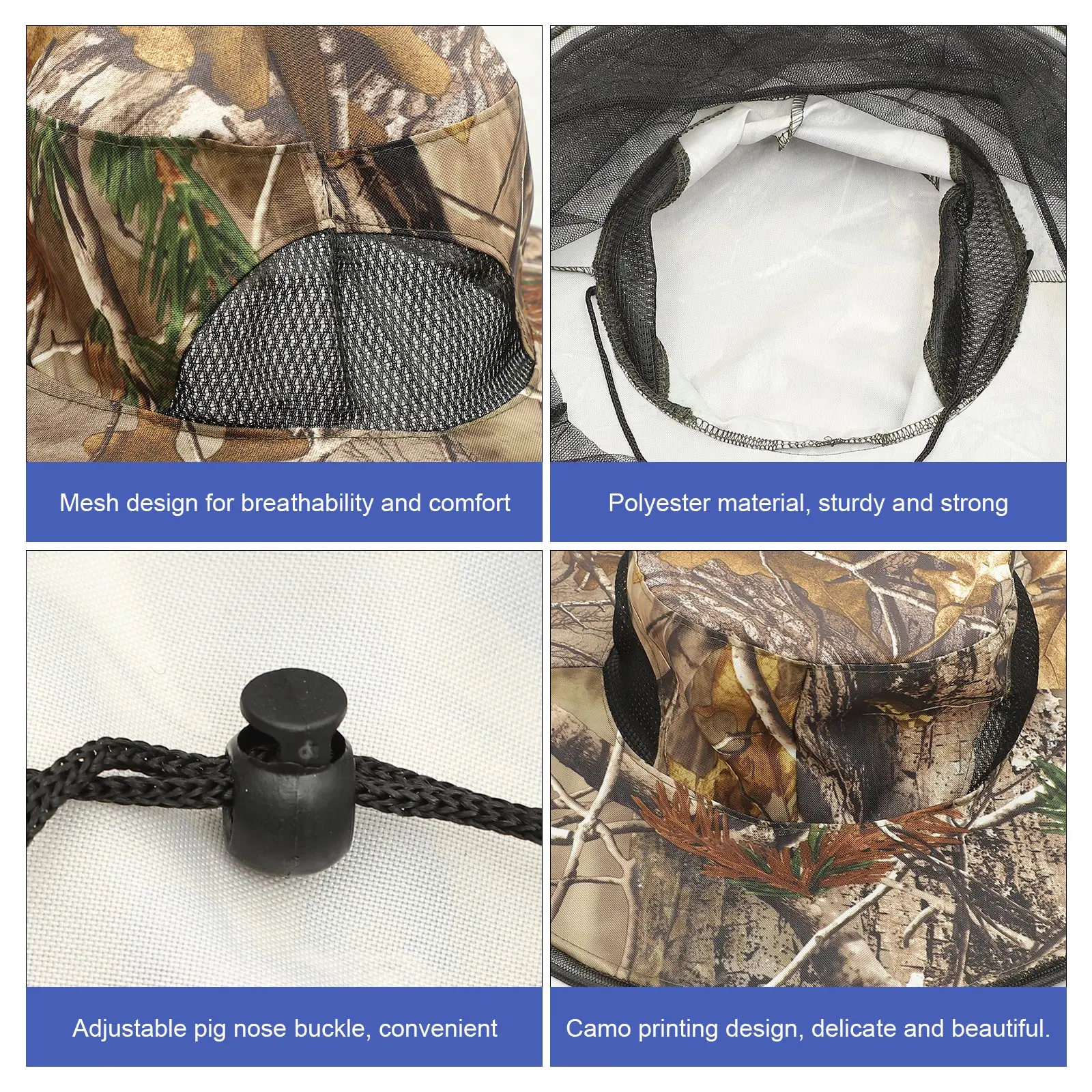 

2pcs Mosquito Hat Breathable Polyester Folding Head Net Dust Cap for Fishing Beekeeping Outdoor Travel Large Brim Hat