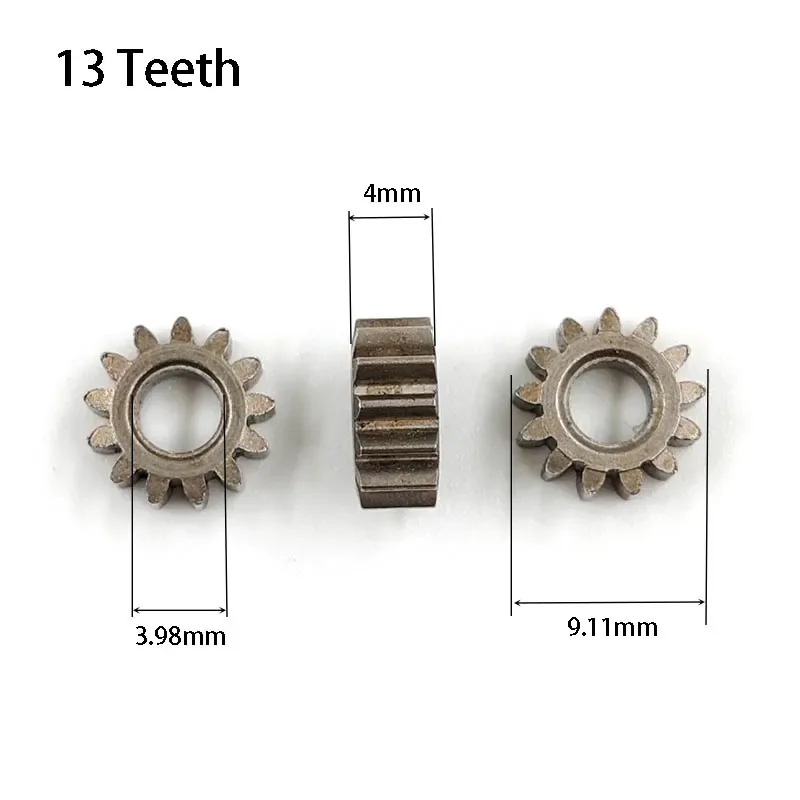 1PCS 13 Teeth OD9.1mm Lithium Battery Drill Gear 13T 0.6M 4mm Hole Metal Pinion DIY Motor Repair Parts 134A