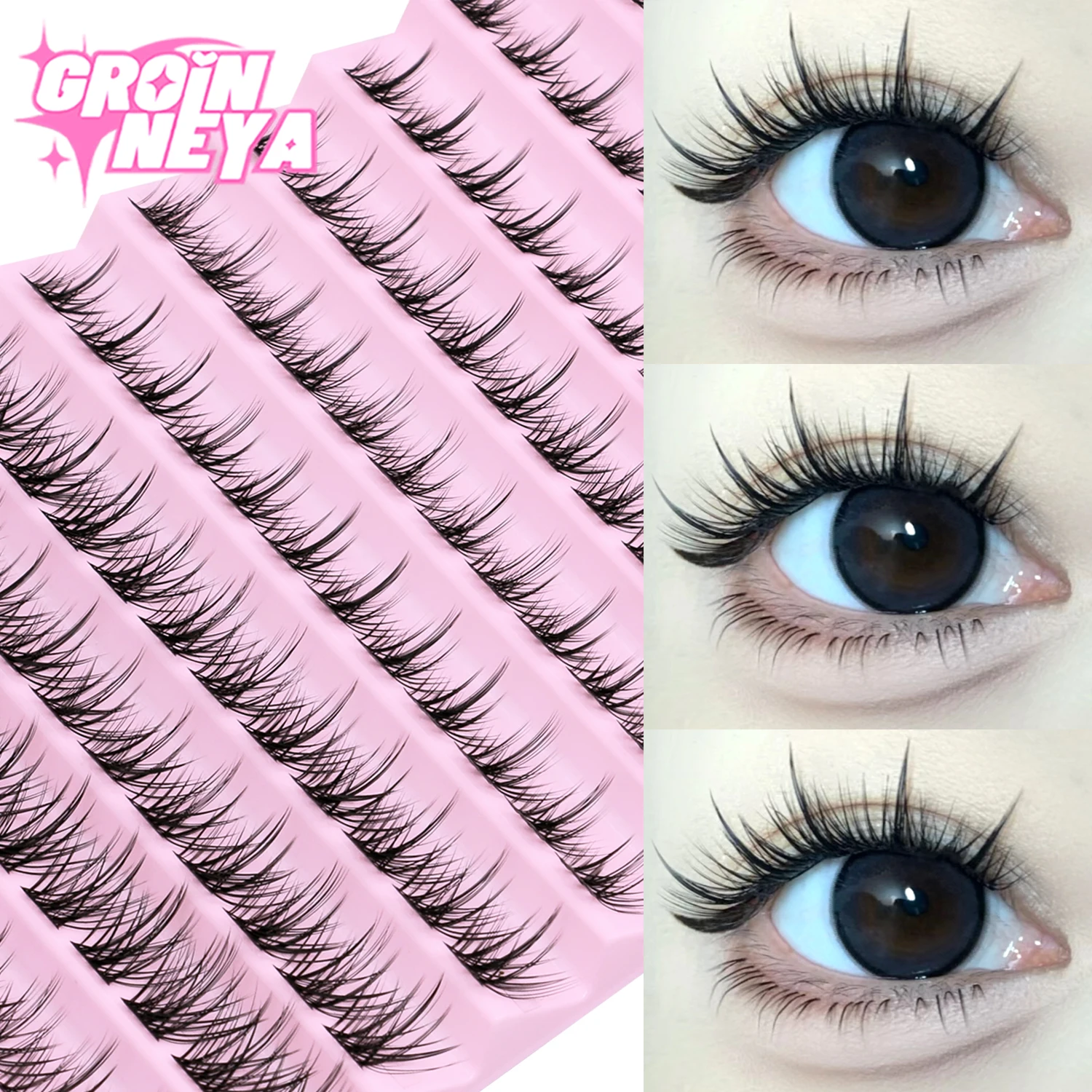 10Rows Manga Eyeslashes Extension Personal Professional Individual Cluster Grafting Wholesale lash Large Capacity Elf Makeup