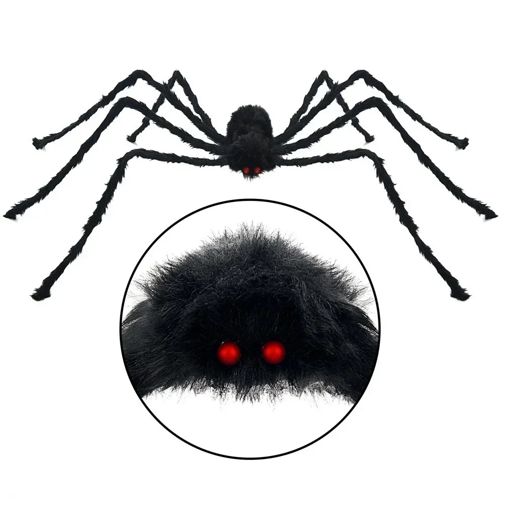 30cm/50cm/75cm/90cm/125cm Halloween Riesen schwarz Plüsch Spinne Dekoration Spukhaus Requisite Indoor Outdoor Dekor