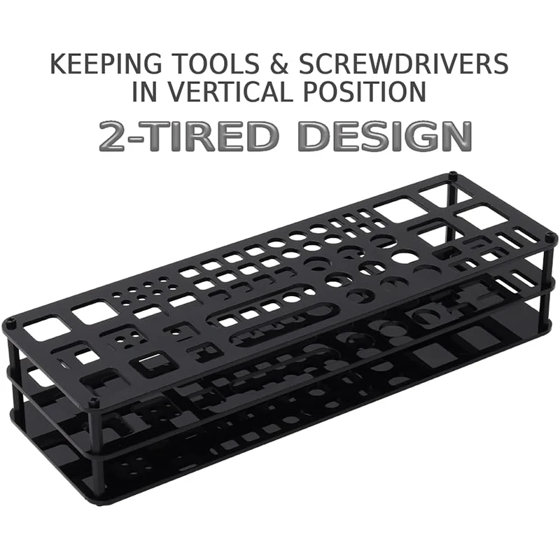 Screwdriver Storage Rack Holder Screwdriver Organizers for Hex Cross Screw Driver Portable Plastic Tool Storage Box RC Tools Kit