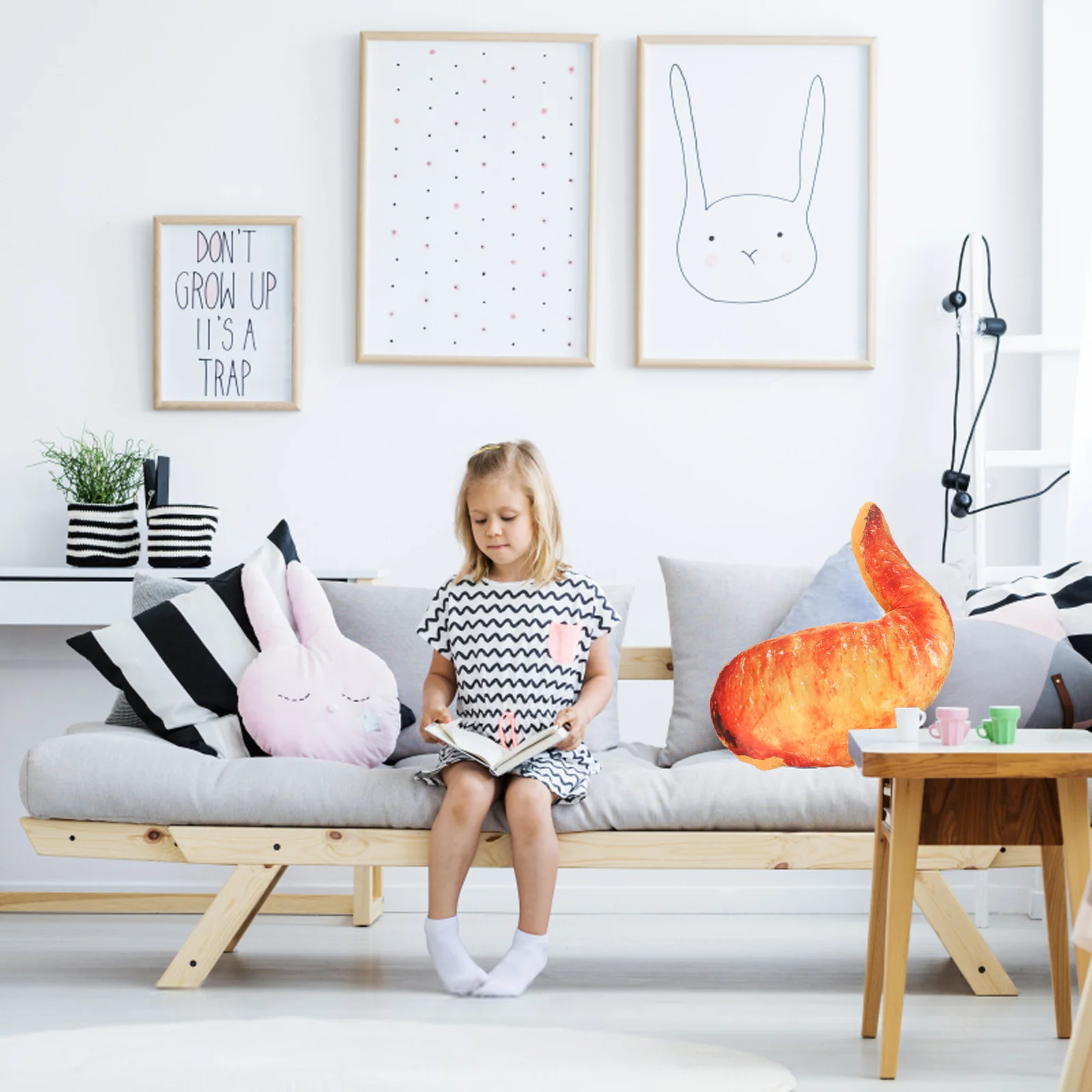 Poduszka w kształcie skrzydełka kurczaka - symulacja rozmiaru, zabawna dekoracja do domu, na sofę, łóżko, do samochodu, oryginalny prezent.