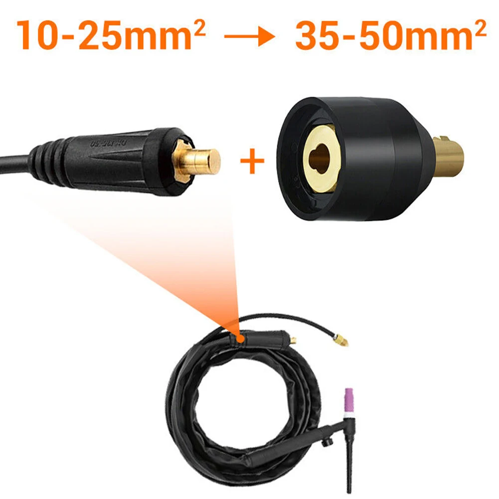 13mm Conversion Width TIG Torch Adapter Convert Welding Cable Connection Nozzle 10-25 To 35-50 Adapter Sturdy Plastic Cover