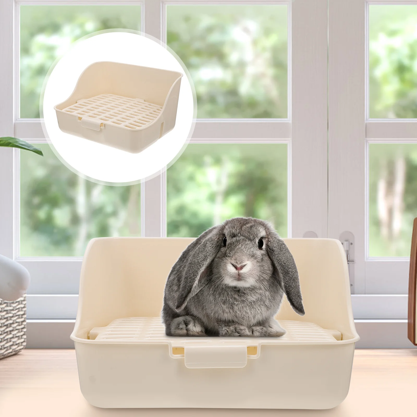 

Rabbit Litter Box Small Animal Toilet Trainer Portable Potty Corner For Bunny Guinea Pig Hamster Chinchilla Rat Pet Toilet Tray