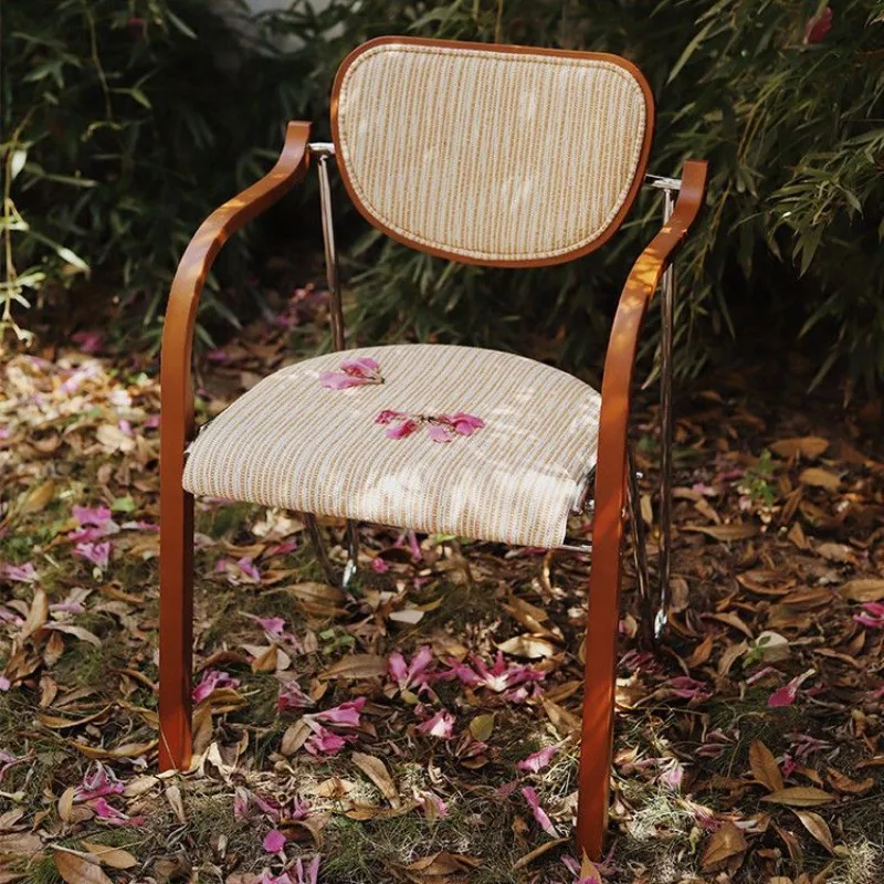 كرسي طعام من الخشب الصلب في منتصف القرن في القرون الوسطى مسند ظهر منزلي فاخر مقعد فرنسي مصمم كلاسيكي بسيط كرسي مسند ظهر من الكتان